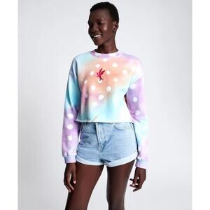 #218 NWT-ONE TEASPOON GRAFFITI TIE DYE CROPPED SWEATSHIRT SzXS Ret$125 Sold Out!
